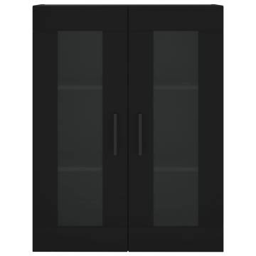 Elegant Black Highboard – 69.5x34x180 cm Engineered Wood