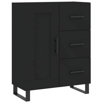 Elegant Black Highboard – 69.5x34x180 cm Engineered Wood