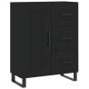 Elegant Black Highboard – 69.5x34x180 cm Engineered Wood