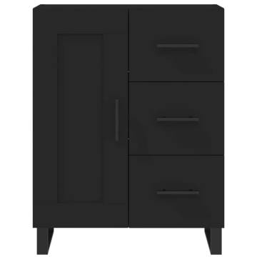 Elegant Black Highboard – 69.5x34x180 cm Engineered Wood