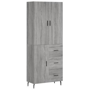 Stylish Highboard Grey Sonoma - 69.5x34x180 cm | HipoMarket