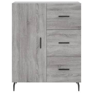 Stylish Highboard Grey Sonoma - 69.5x34x180 cm | HipoMarket