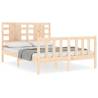 Solid Wood Double Bed Frame with Headboard - Durable & Stylish