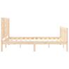 Solid Wood Double Bed Frame with Headboard - Durable & Stylish