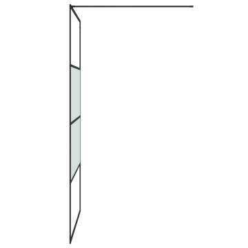 Walk-in Shower Wall Black 115x195 cm Half Frosted ESG Glass