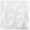 3D Wall Panels - 48 pcs Diamond White - 12 m² Coverage