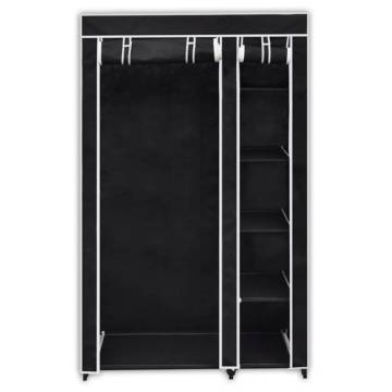 Folding Wardrobe Black 110x45x175 cm | Space-Saving Storage