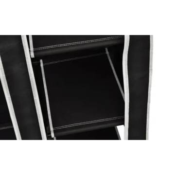 Folding Wardrobe Black 110x45x175 cm | Space-Saving Storage