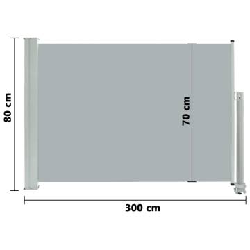 Patio Retractable Side Awning 80x300 cm Grey - Stylish Privacy