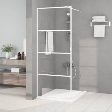 Walk-in Shower Wall White 80x195 cm Clear ESG Glass - Hipo Market