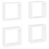 Wall Cube Shelves 4 pcs - Stylish White Storage Solution