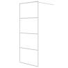 Walk-in Shower Wall White 80x195 cm Clear ESG Glass - Hipo Market