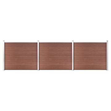 Fence Panel Set WPC 526x146 cm Brown | Durable Garden Barrier