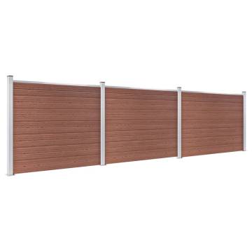 Fence Panel Set WPC 526x146 cm Brown | Durable Garden Barrier