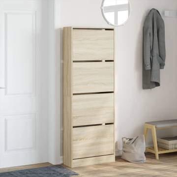 Sonoma Oak Shoe Cabinet - Compact & Stylish Storage Solution