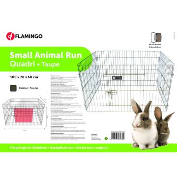 FLAMINGO Rabbit Playpen Quadri - Safe & Spacious 100x70 cm