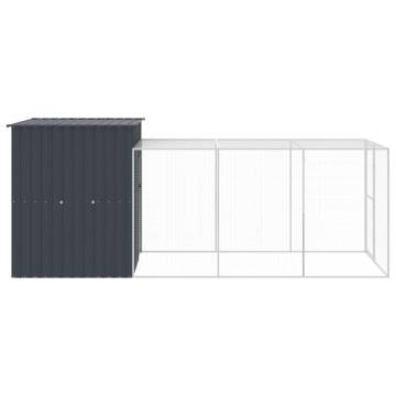 Durable Chicken Cage with Run - Anthracite, Galvanised Steel