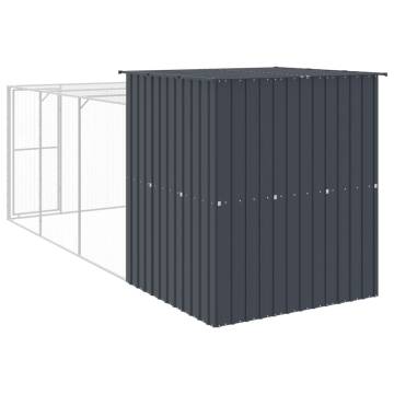 Durable Chicken Cage with Run - Anthracite, Galvanised Steel