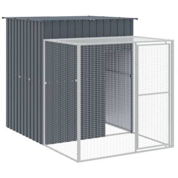 Durable Chicken Cage with Run - Anthracite, Galvanised Steel