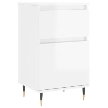 High Gloss White Sideboards - 2 pcs - Modern Storage Solution