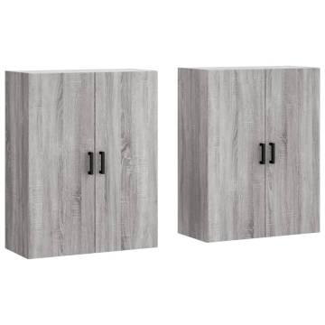 Wall Mounted Cabinets 2 pcs - Grey Sonoma 69.5x34x90 cm