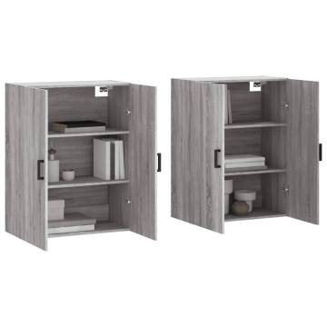 Wall Mounted Cabinets 2 pcs - Grey Sonoma 69.5x34x90 cm