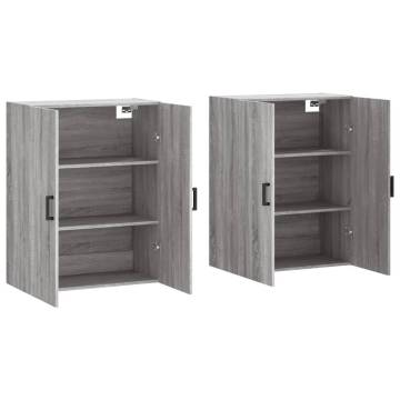 Wall Mounted Cabinets 2 pcs - Grey Sonoma 69.5x34x90 cm