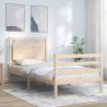 Bed Frame with Headboard 100x200 cm Solid Wood Colour natural Size 100 x 200 cm 