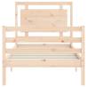 Solid Wood Bed Frame with Headboard - 100x200 cm