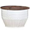 Coffee Table Solid Reclaimed Wood White Barrel Shape Colour white Size 60 x 40 cm Quantity in Package 1 