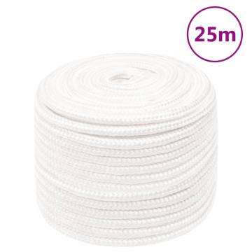 Boat Rope Full White 14mm 25m - Durable Polypropylene