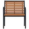 Stylish Garden Chairs Set - 2 pcs Steel & WPC Black/Brown