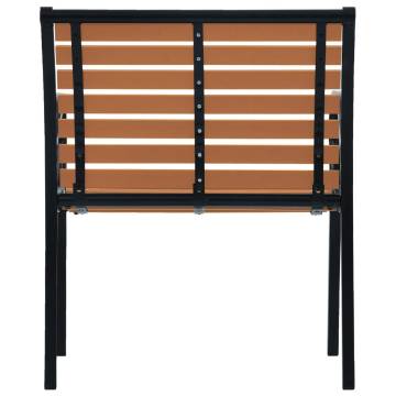 Stylish Garden Chairs Set - 2 pcs Steel & WPC Black/Brown