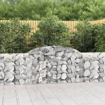 Arched Gabion Baskets - 4 pcs | Galvanised Iron Garden Barriers