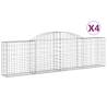 Arched Gabion Baskets - 4 pcs | Galvanised Iron Garden Barriers