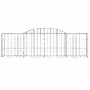 Arched Gabion Baskets - 4 pcs | Galvanised Iron Garden Barriers