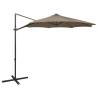 Cantilever Umbrella with Pole and LED Lights Taupe 300 cm Colour taupe Quantity in Package 1 