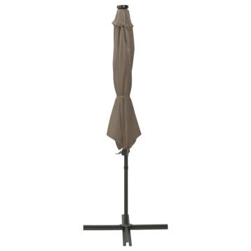 Cantilever Umbrella with LED Lights - Taupe 300 cm