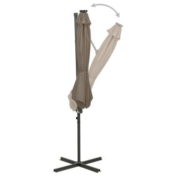 Cantilever Umbrella with LED Lights - Taupe 300 cm