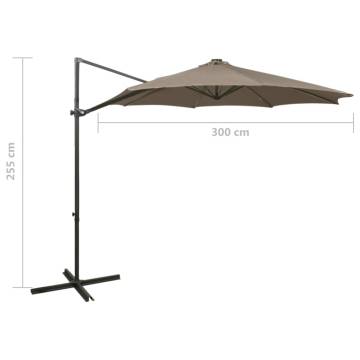 Cantilever Umbrella with LED Lights - Taupe 300 cm