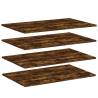 Wall Shelves 4 pcs Smoked Oak - Stylish Storage Solution