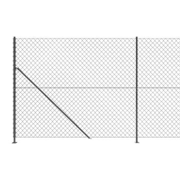 Chain Link Fence with Flange Anthracite - 1.4x10 m