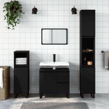 3 Piece Black Bathroom Furniture Set - Stylish & Durable