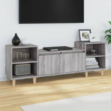 Stylish Grey Sonoma TV Cabinet - Engineered Wood 160x35x55 cm