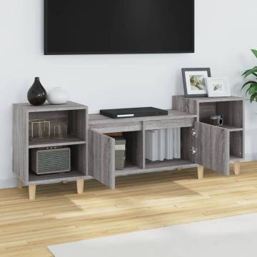 Stylish Grey Sonoma TV Cabinet - Engineered Wood 160x35x55 cm