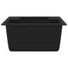 Black Granite Double Basin Kitchen Sink with Overflow Hole
