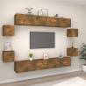 8 Piece TV Cabinet Set Smoked Oak Engineered Wood Colour smoked oak Quantity in Package 8 Width 100 cm 