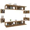 8 Piece Smoked Oak TV Cabinet Set | Stylish & Practical Storage