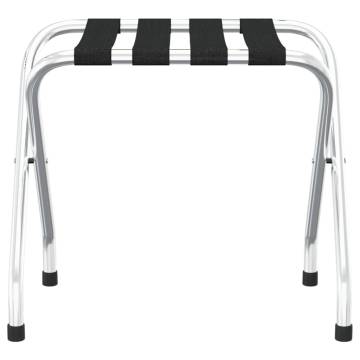 Luggage Rack Black & Silver - Sturdy & Foldable Design