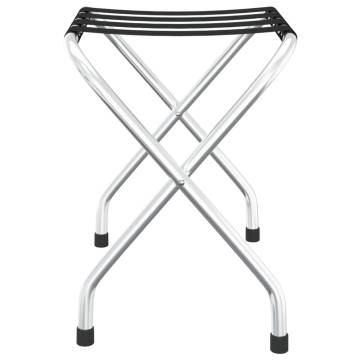 Luggage Rack Black & Silver - Sturdy & Foldable Design